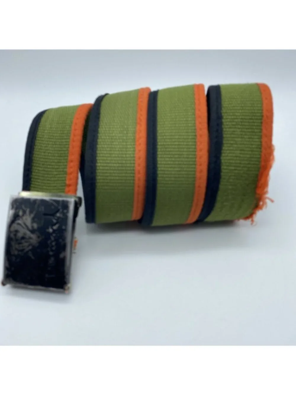 Diamond Green Black Orange Slip Thru Adjustable Belt Men’s Size M